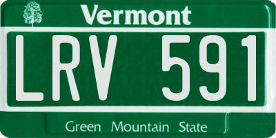 VT license plate LRV591
