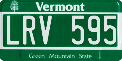 VT license plate LRV595