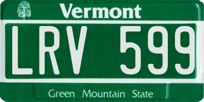 VT license plate LRV599