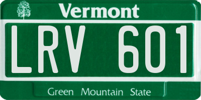 VT license plate LRV601