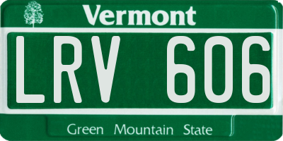 VT license plate LRV606