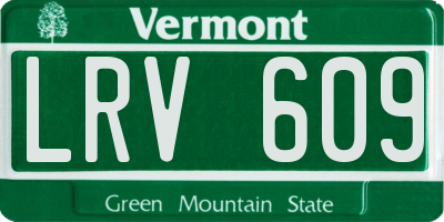 VT license plate LRV609