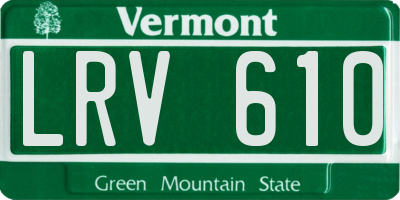 VT license plate LRV610