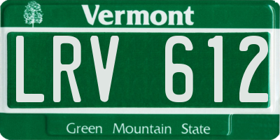 VT license plate LRV612