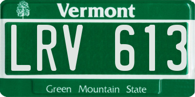 VT license plate LRV613