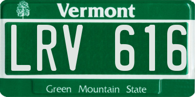 VT license plate LRV616