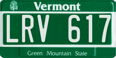 VT license plate LRV617
