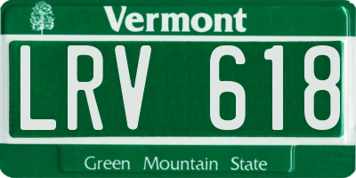 VT license plate LRV618