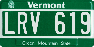 VT license plate LRV619