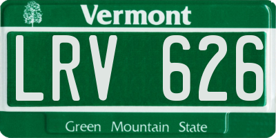 VT license plate LRV626