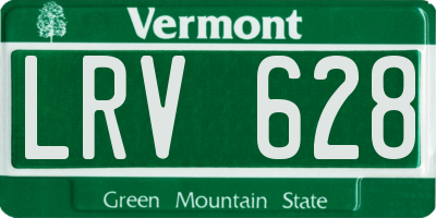 VT license plate LRV628