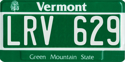 VT license plate LRV629