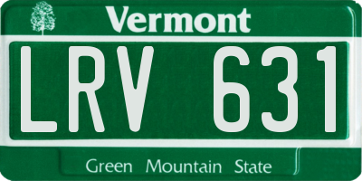 VT license plate LRV631