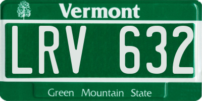 VT license plate LRV632