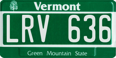 VT license plate LRV636