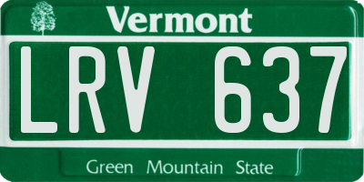VT license plate LRV637