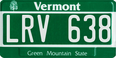 VT license plate LRV638