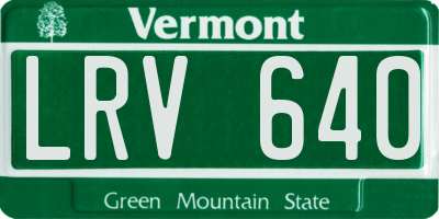 VT license plate LRV640