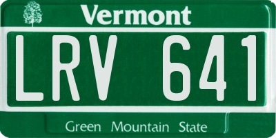 VT license plate LRV641