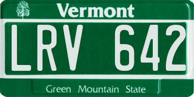 VT license plate LRV642