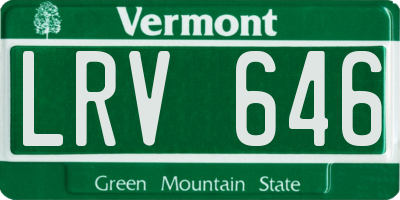 VT license plate LRV646