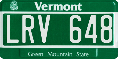 VT license plate LRV648