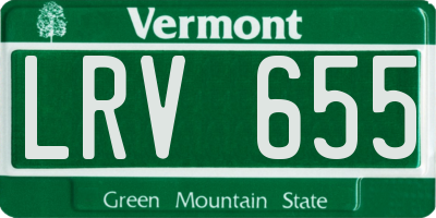 VT license plate LRV655