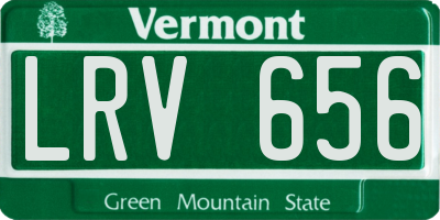 VT license plate LRV656