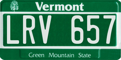 VT license plate LRV657