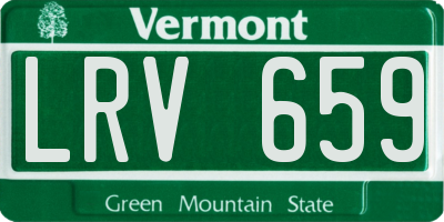 VT license plate LRV659
