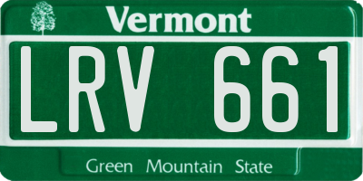 VT license plate LRV661
