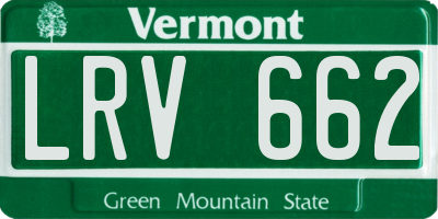 VT license plate LRV662