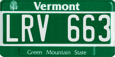 VT license plate LRV663