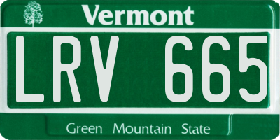 VT license plate LRV665