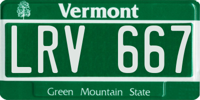 VT license plate LRV667