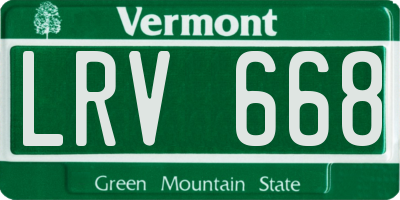 VT license plate LRV668