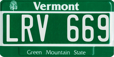 VT license plate LRV669
