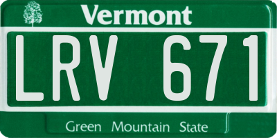 VT license plate LRV671