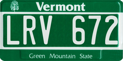 VT license plate LRV672