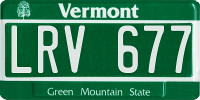 VT license plate LRV677