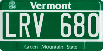 VT license plate LRV680