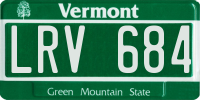 VT license plate LRV684