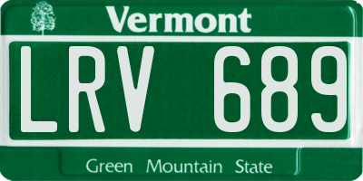VT license plate LRV689