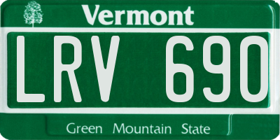 VT license plate LRV690