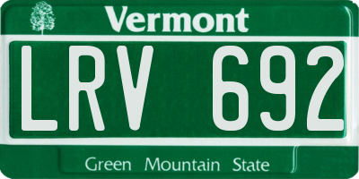 VT license plate LRV692