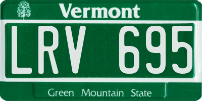 VT license plate LRV695