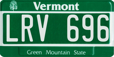 VT license plate LRV696