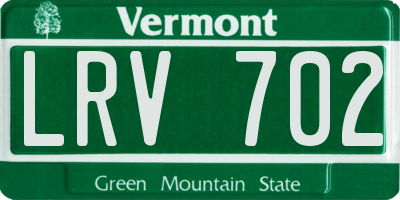VT license plate LRV702