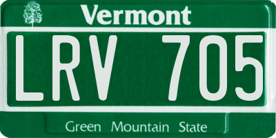 VT license plate LRV705