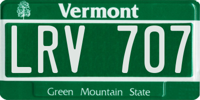 VT license plate LRV707